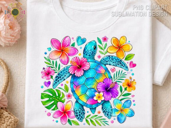 Download Boho Tropical Floral Turtle Summer PNG - Summer png Collection