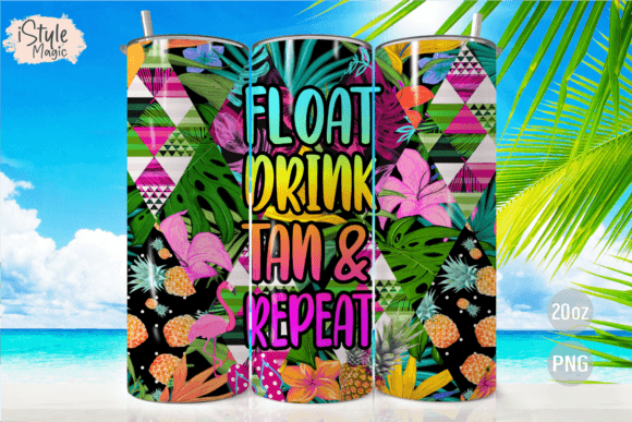 Download Float Drink Tan Repeat 20oz Tumbler Wrap - Premium Bundle