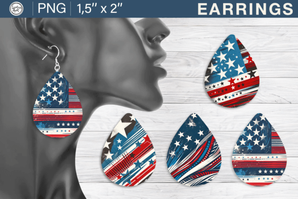 Download 4th of July Earrings Sublimation Designs - Sublimation design Collection