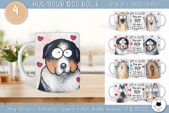 Download Dog Sublimation Designs | Dog Mug Wraps - Sublimation design Collection